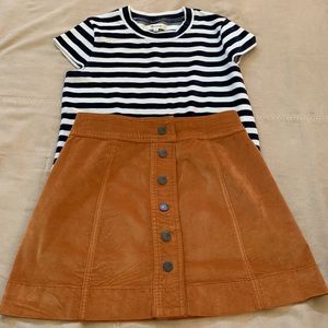 Bundle Madewell A line mini skirt 00 & Top XXS
